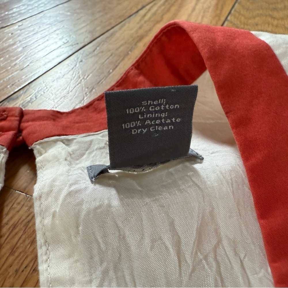 Ann Taylor 100% Cotton V Neck Sleeveless A Line White/Red Dress Women’s Sz 4 - Picture 9 of 15
